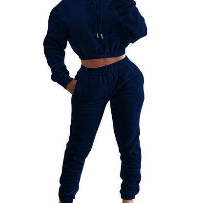 Women's Plush Casual Suit Hoodie+Jogging Pant