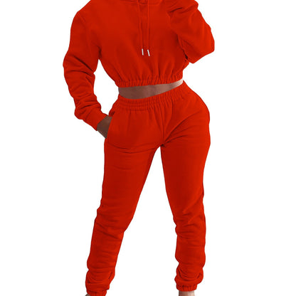 Women's Plush Casual Suit Hoodie+Jogging Pant