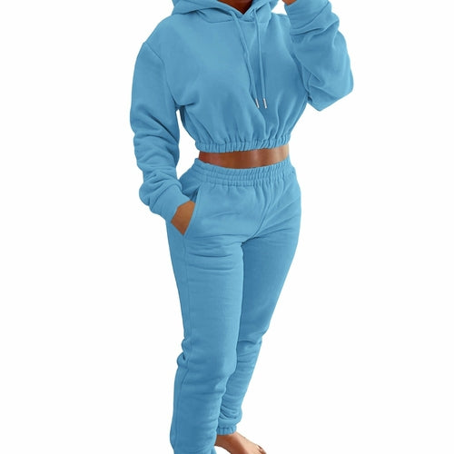Women's Plush Casual Suit Hoodie+Jogging Pant