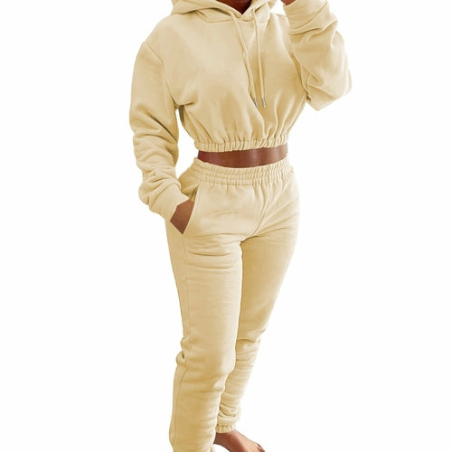 Women's Plush Casual Suit Hoodie+Jogging Pant