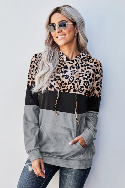 Gray Leopard Lightweight Hoodie