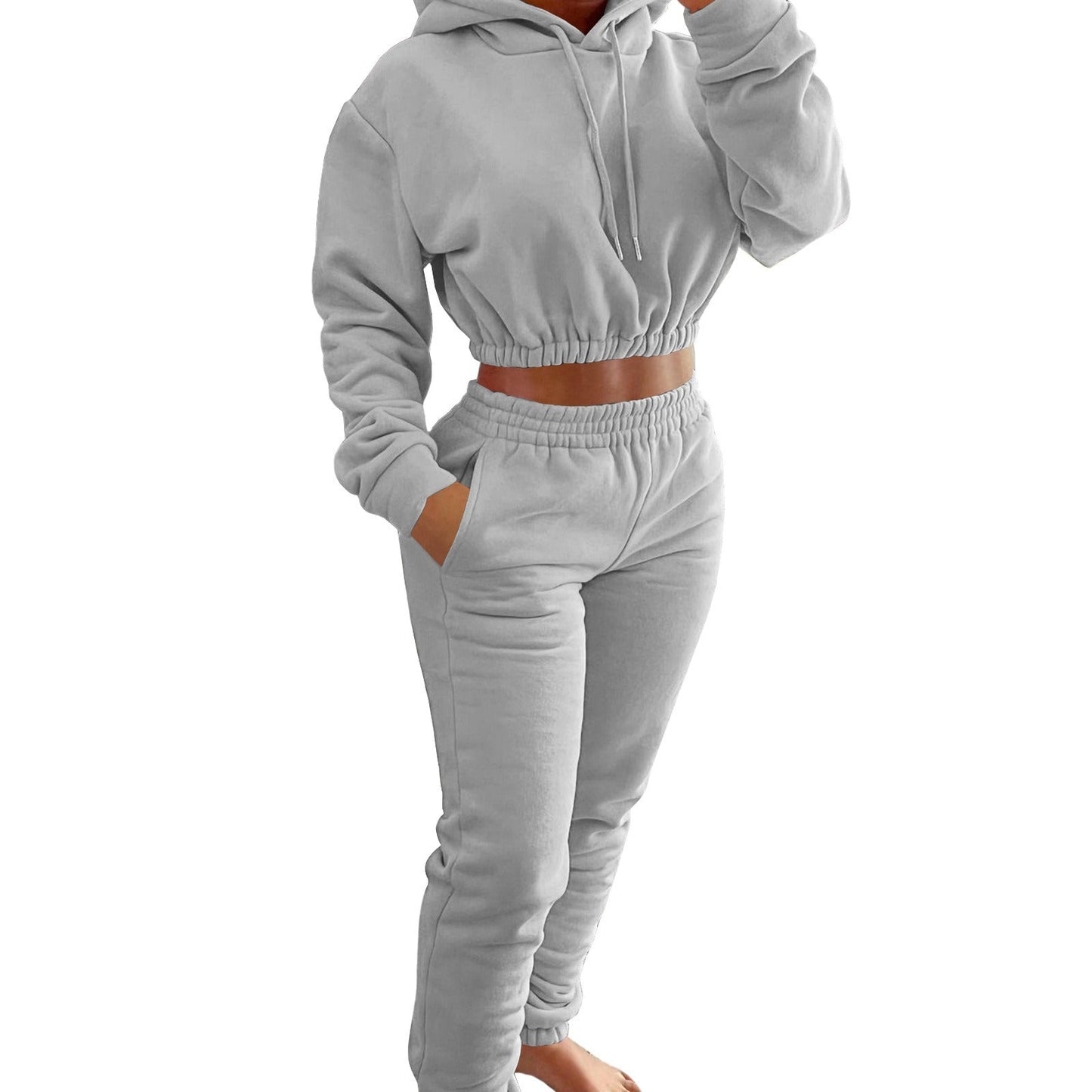 Women's Plush Casual Suit Hoodie+Jogging Pant