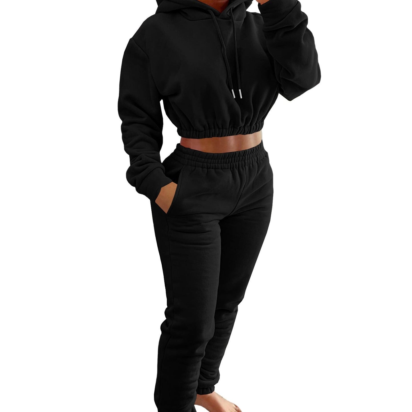 Women's Plush Casual Suit Hoodie+Jogging Pant