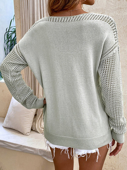 Long Sleeve Gray or Pink Sweater