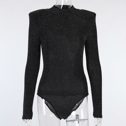Sexy Glitter Long Sleeve Bodysuit