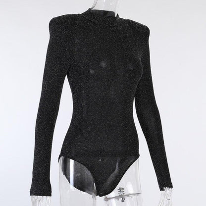 Sexy Glitter Long Sleeve Bodysuit