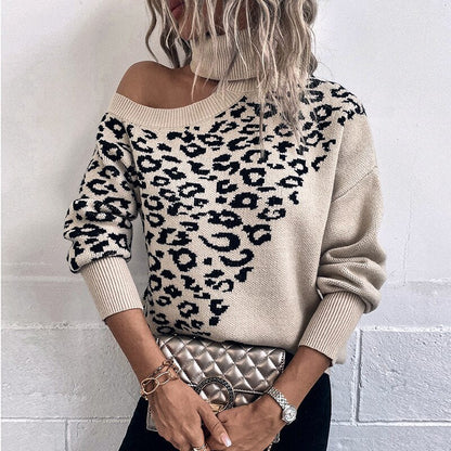 Leopard Off Shoulder Sweater