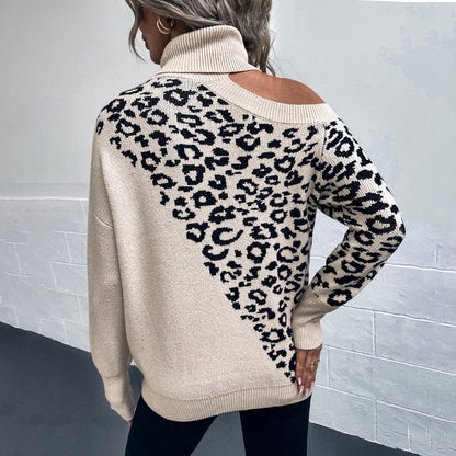 Leopard Off Shoulder Sweater