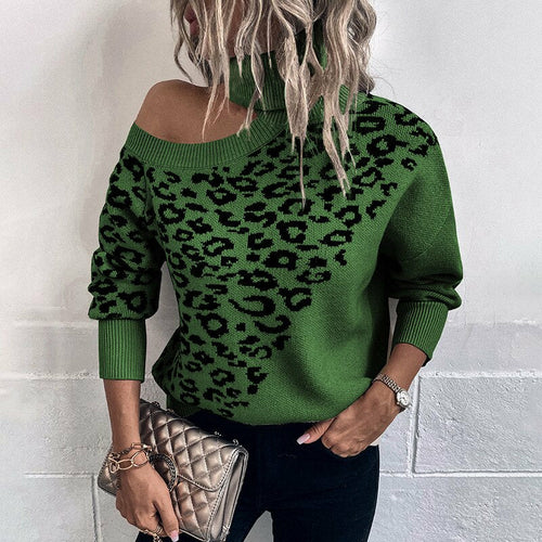Leopard Off Shoulder Sweater