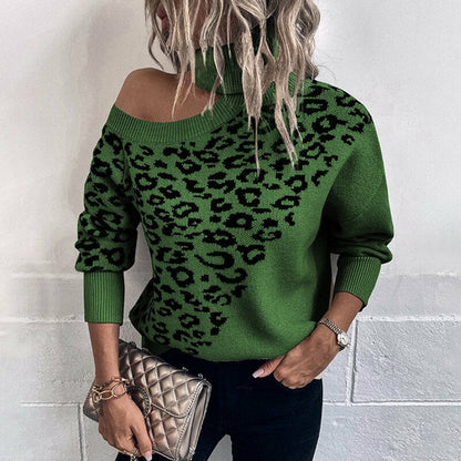 Leopard Off Shoulder Sweater