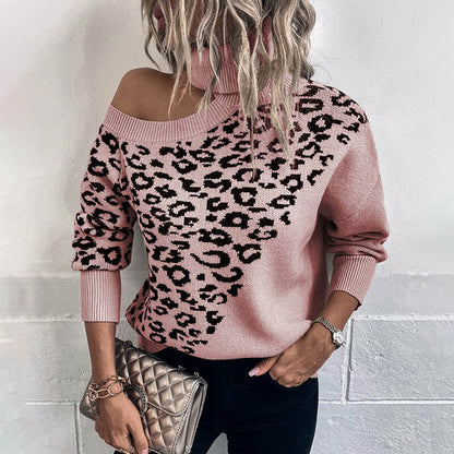 Leopard Off Shoulder Sweater