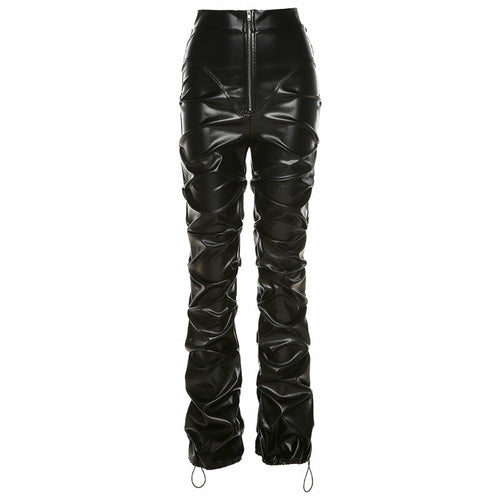 High Waist Street Style Leather Pants