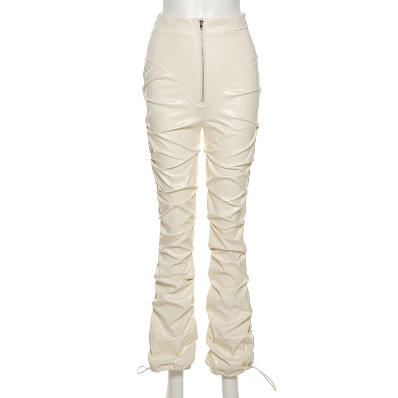 High Waist Street Style Leather Pants