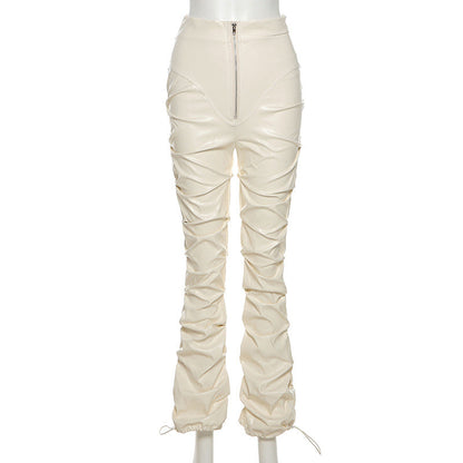 High Waist Street Style Leather Pants