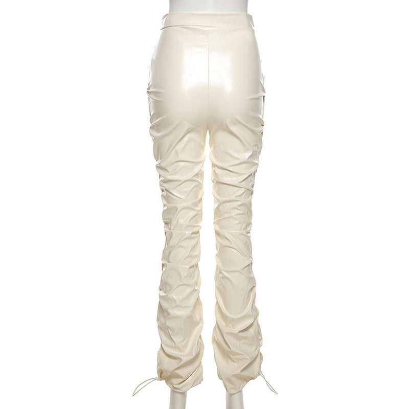 High Waist Street Style Leather Pants