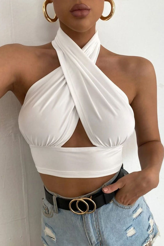 White Cross Halter