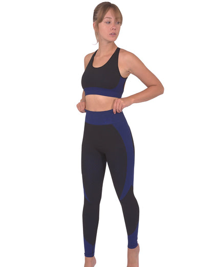 Seamless Legging - Black with Navy