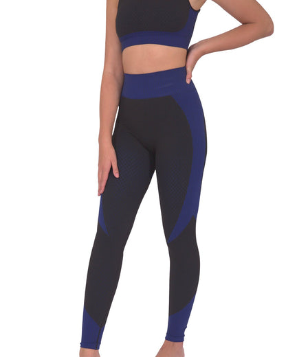 Seamless Legging - Black with Navy